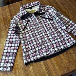 Body Glove Ski / Snowboard Jacket Size Medium Hot Pink / White / Black Plaid